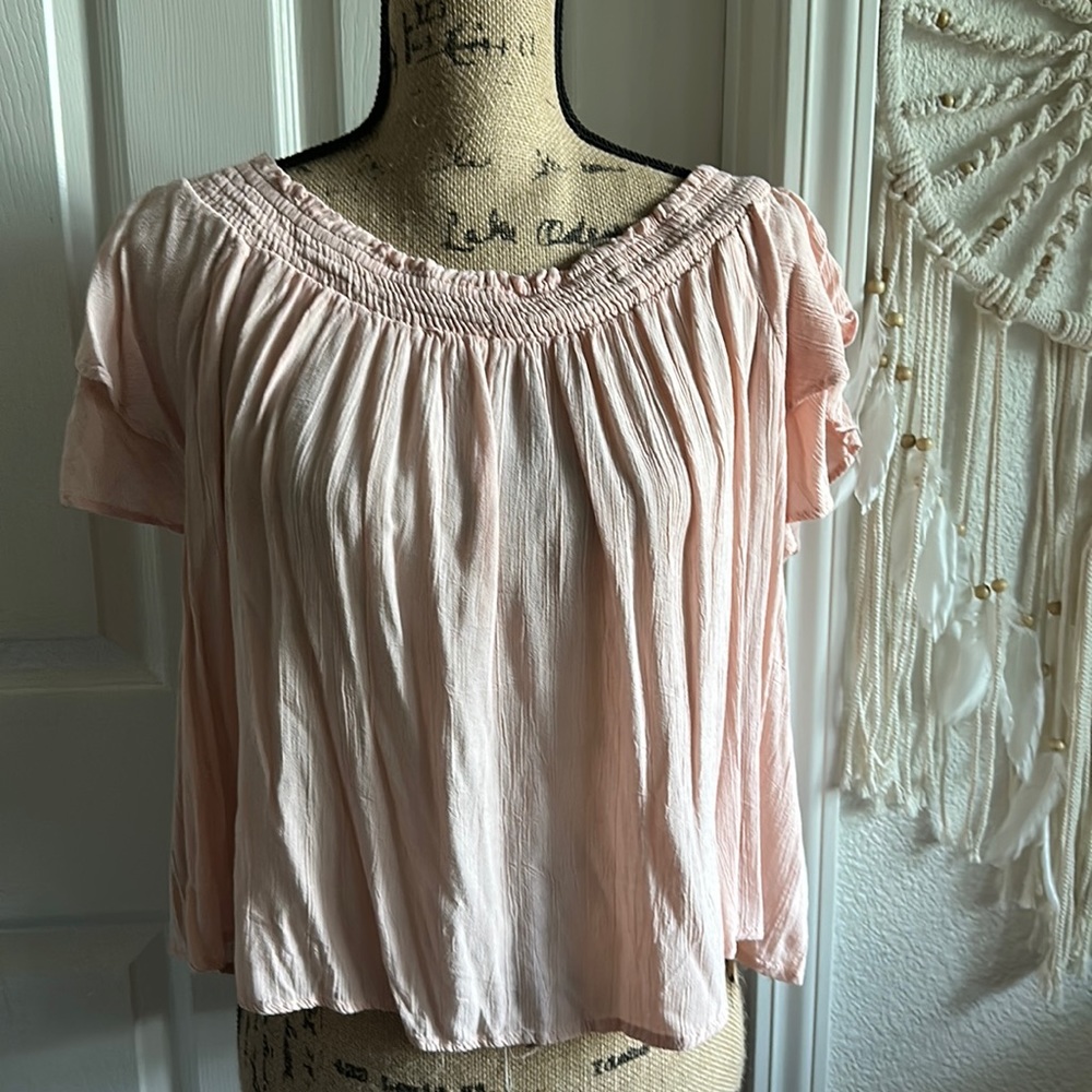Angie | Blush Off-The- Shoulder Top | Medium